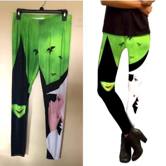 Halloween Wicked Witch Musical Leggings sz XL - Picture 1 of 7